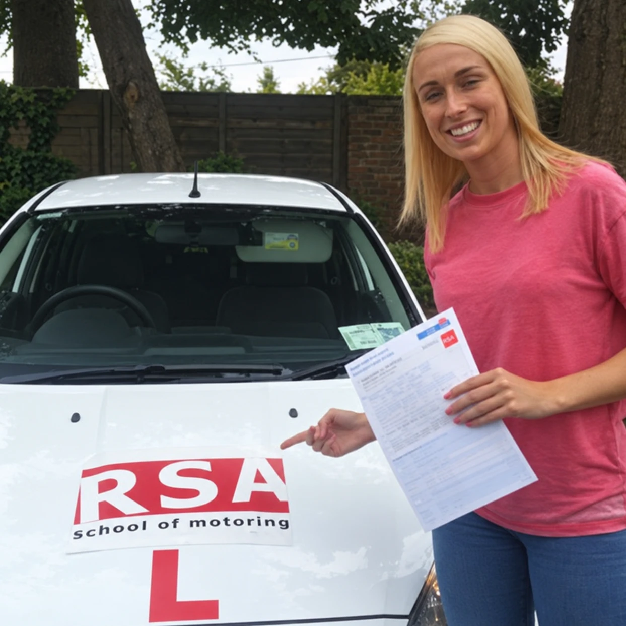 A learner celebrating passing the driving test in Tallaght