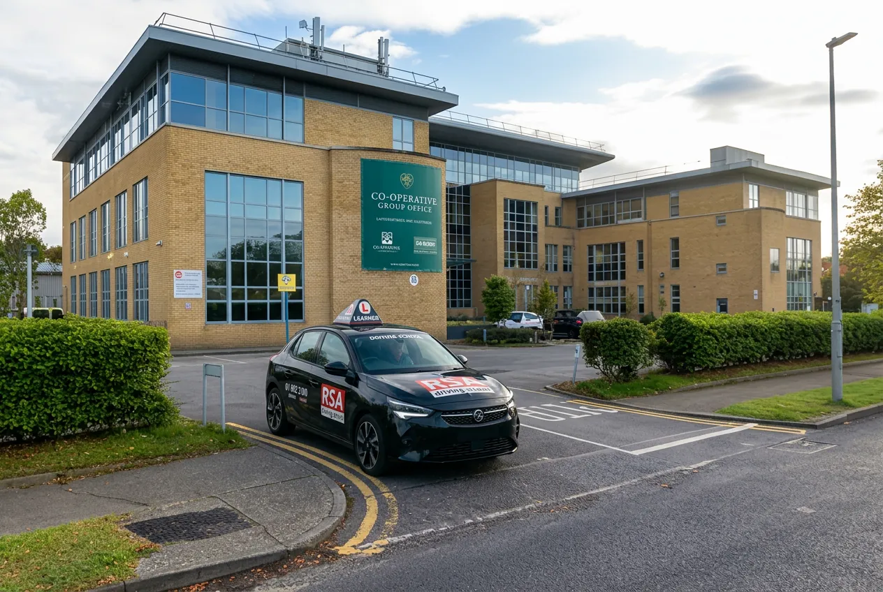 An RSA learner car outside the Tallaght driving test centre at Premier Business Park, Broomhill Road